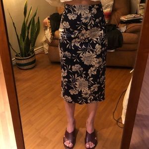 Zara Floral Pencil Skirt